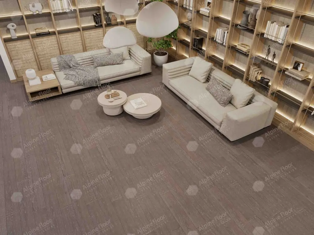 Инженерная доска Alpine Floor Villa Дуб Грей Стори EW201-15 400-1200×165×12 фото в интерьере